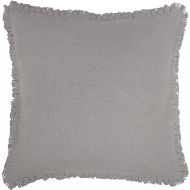 Burlap Dove Grey Fabric Euro Sham w/ Fringed Ruffle 26x26 VHC Brands - The Fox Decor